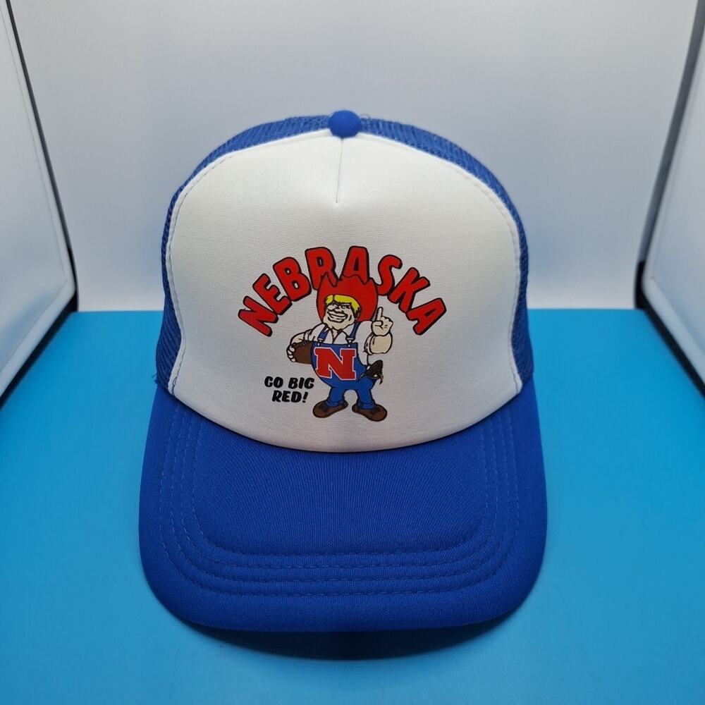 Nebraska 'Go Big Red' Blue and White Mesh Trucker Hat